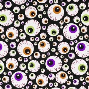 Halloween‎ Eyeballs Pattern - David Textiles Cotton Fabric (1 Yard, Pre-Cut)